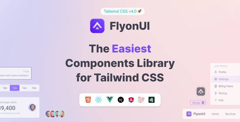 FlyonUI- Free Tailwind CSS component library thumbnail 1